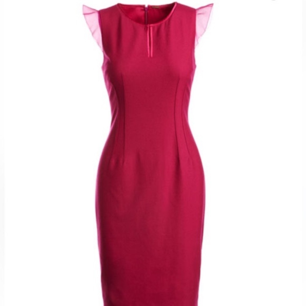 **Elie Tahari Deloria Short chiffon flutter sleeve dress size 12